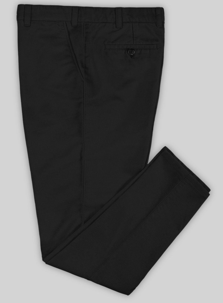 Washed Black Stretch Chino Pants - StudioSuits