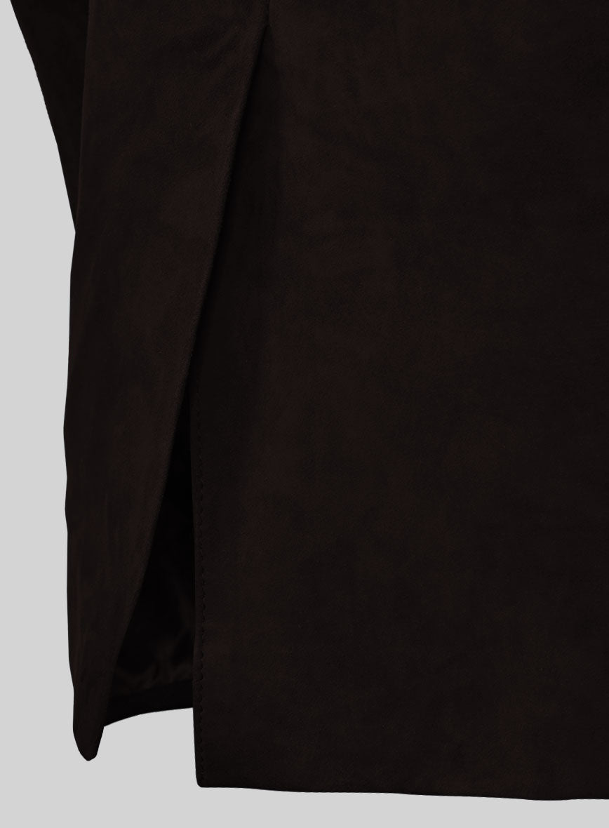 Black Coffee Suede Western Leather Blazer - StudioSuits