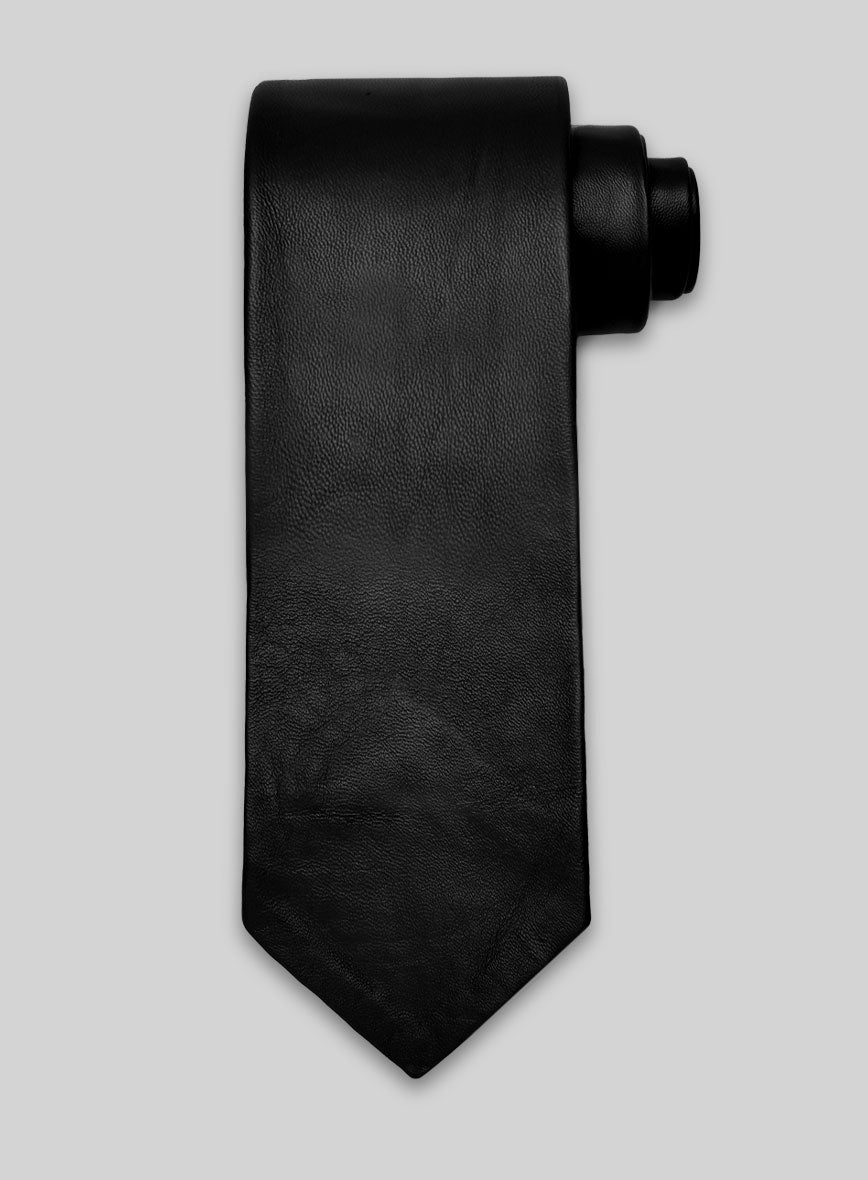 Black Leather Tie - StudioSuits