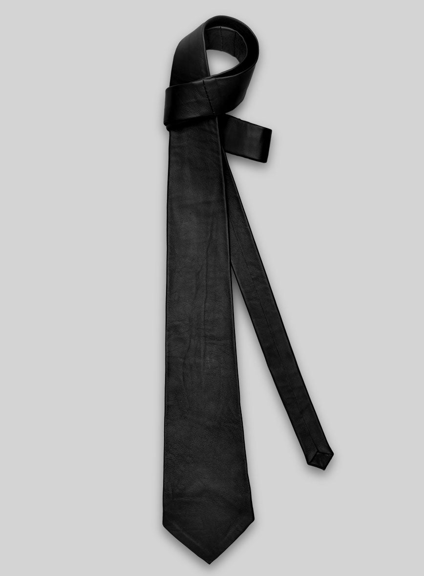Black Leather Tie - StudioSuits