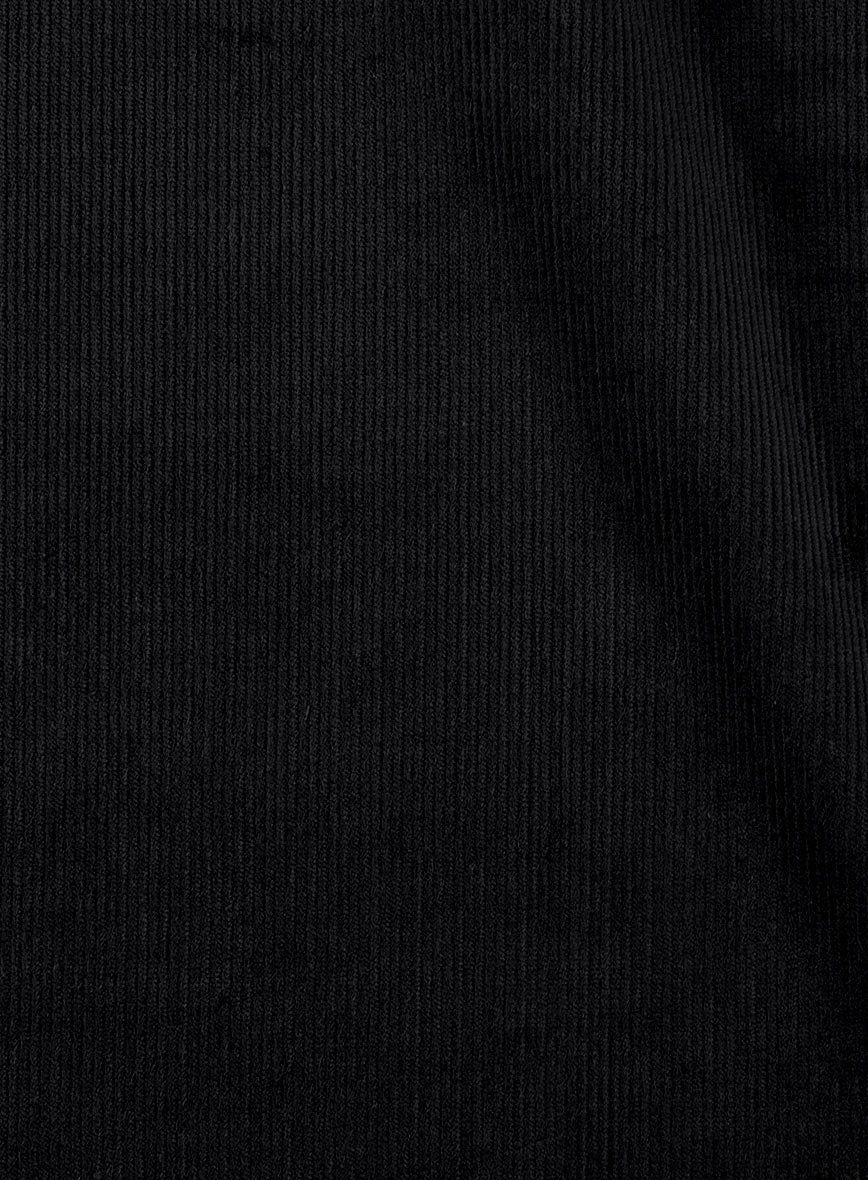 Black Stretch Pin Corduroy Shirt - StudioSuits