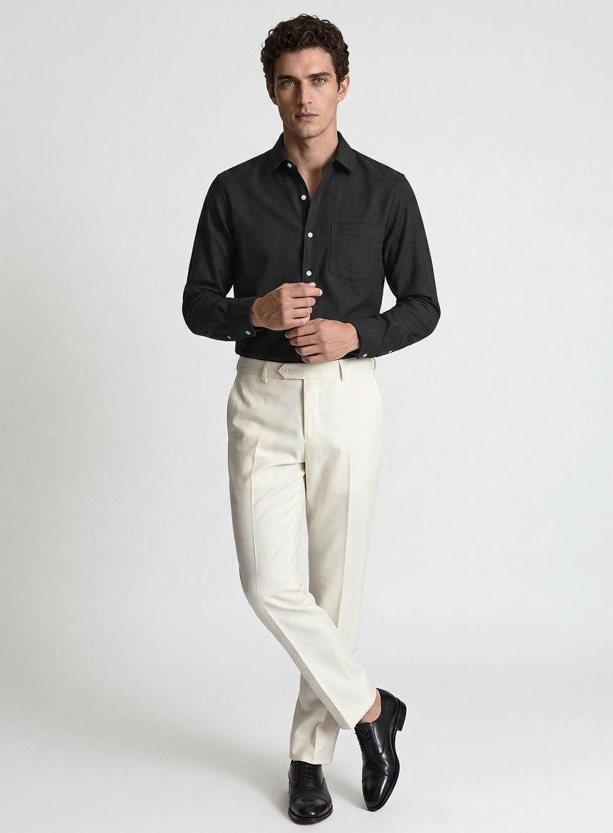 Black Stretch Poplene Shirt - StudioSuits
