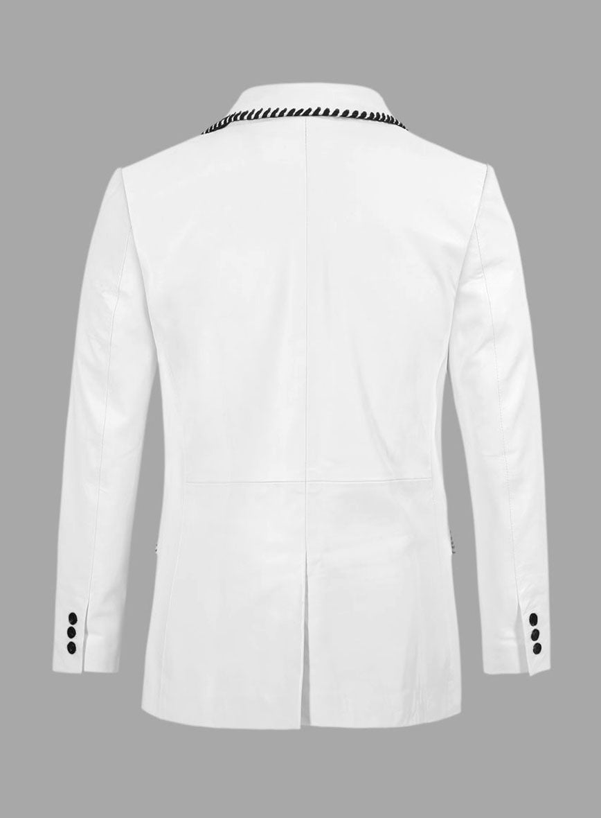 Black Striped White Medieval Blazer - StudioSuits
