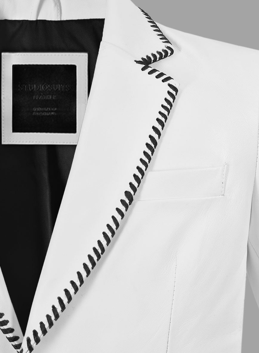 Black Striped White Medieval Blazer - StudioSuits