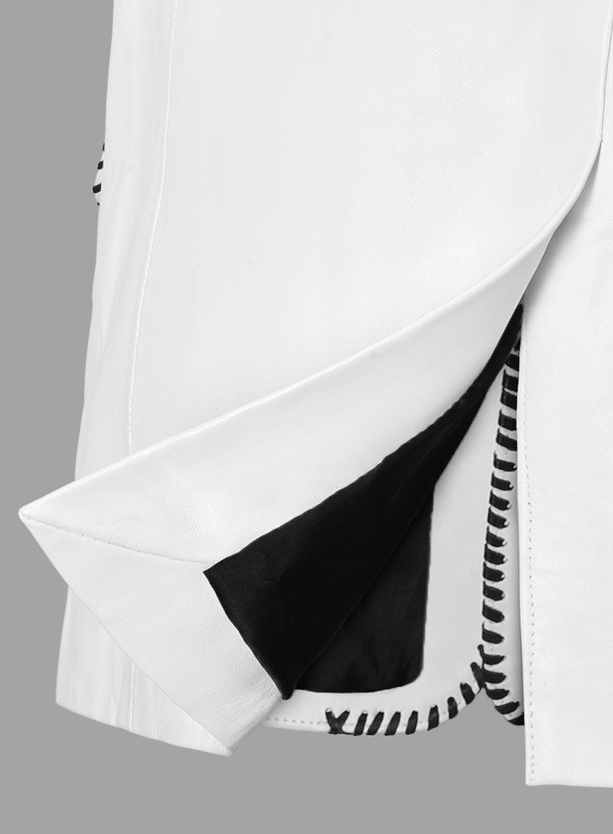 Black Striped White Medieval Blazer - StudioSuits