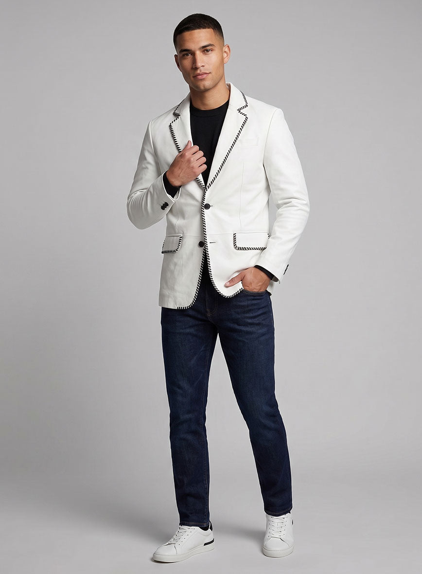Black Striped White Medieval Blazer - StudioSuits