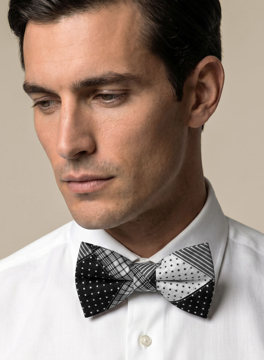 Black & White Madras Patchwork Bow - StudioSuits