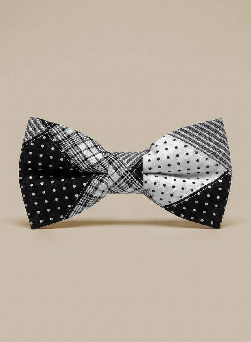 Black & White Madras Patchwork Bow - StudioSuits