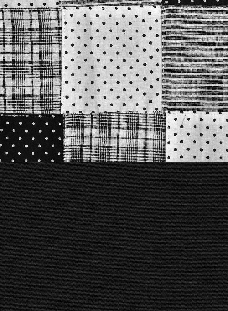Black & White Madras Patchwork Combination Suit - StudioSuits