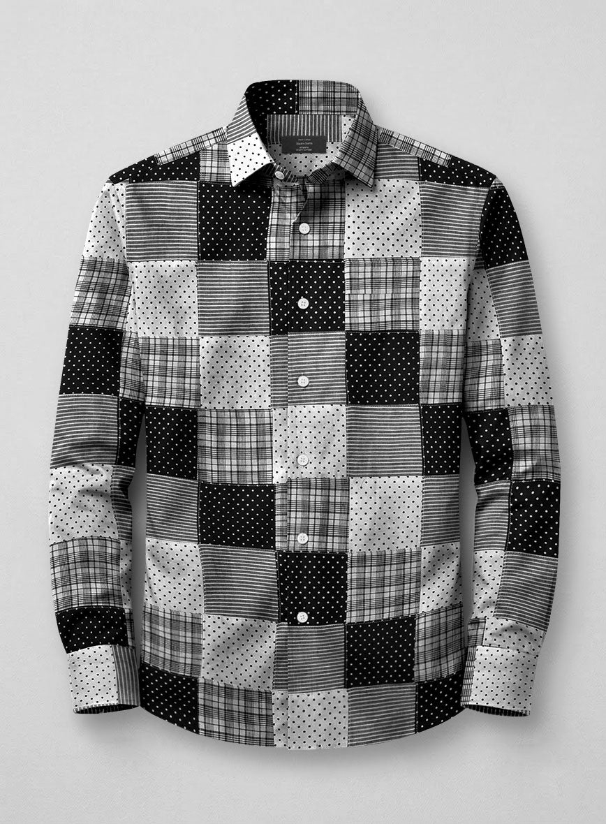 Black & White Madras Patchwork Shirt - StudioSuits