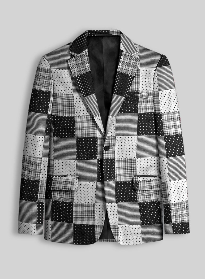Black & White Madras Patchwork Suit - StudioSuits