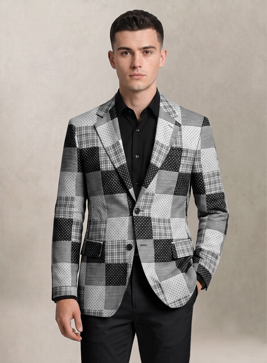 Black & White Madras Patchwork Suit - StudioSuits