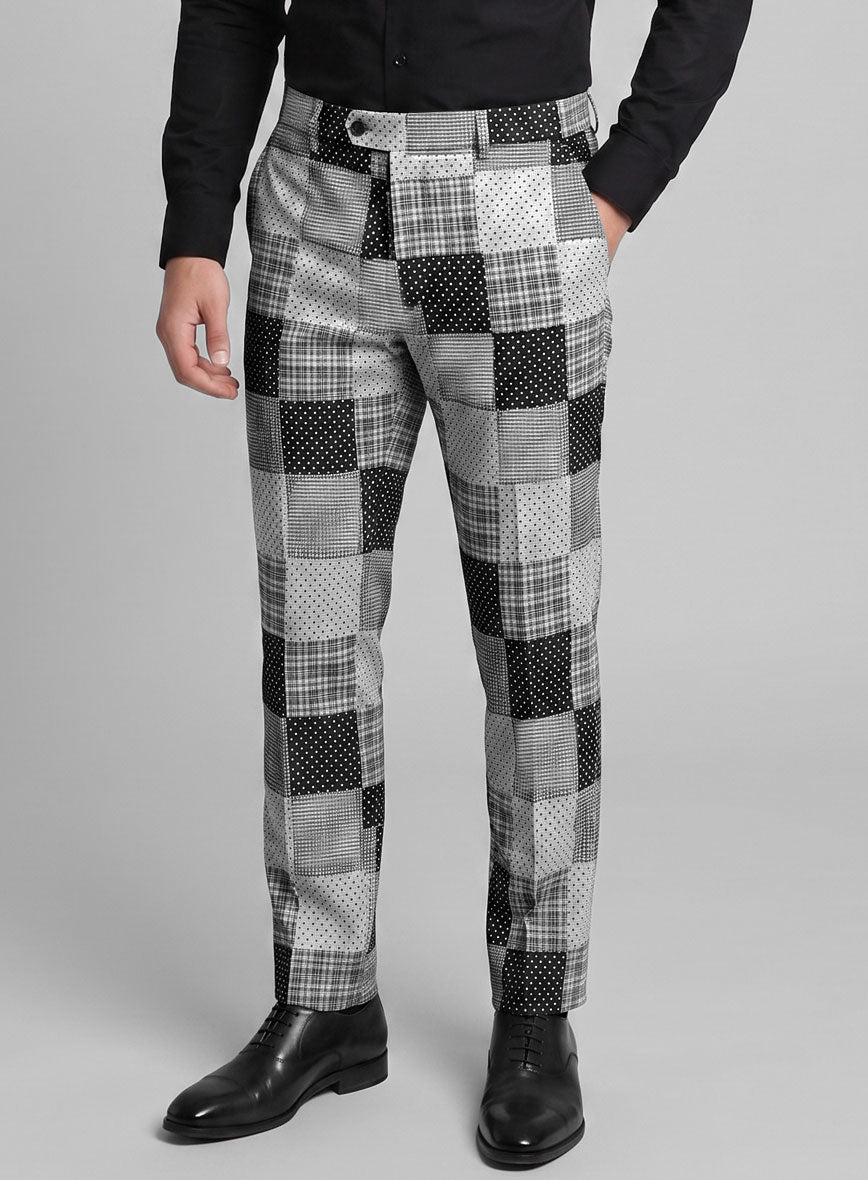 Black & White Madras Patchwork Suit - StudioSuits