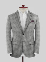 Black and White Modern Houndstooth Wool Jacket