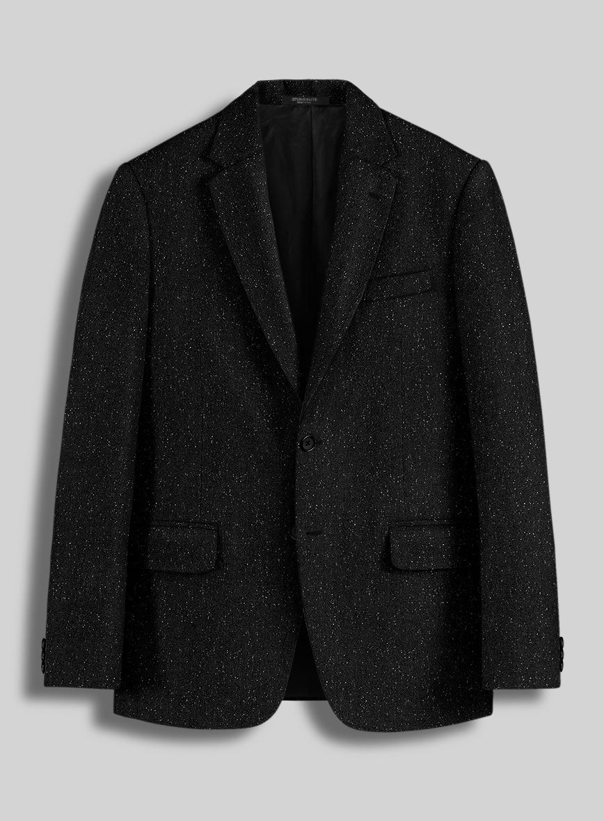 Black Flecks Donegal Tweed Jacket - StudioSuits