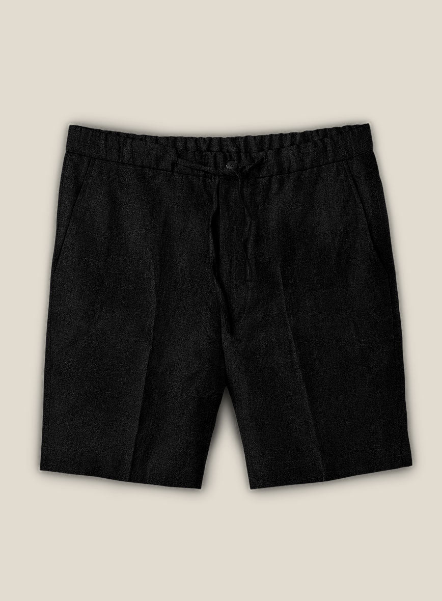 Black Linen Shorts - StudioSuits