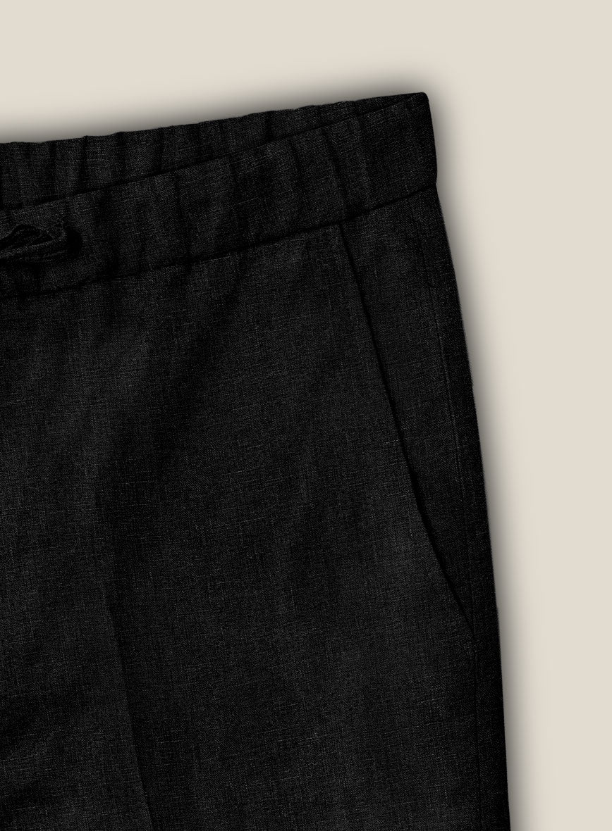 Black Linen Shorts - StudioSuits