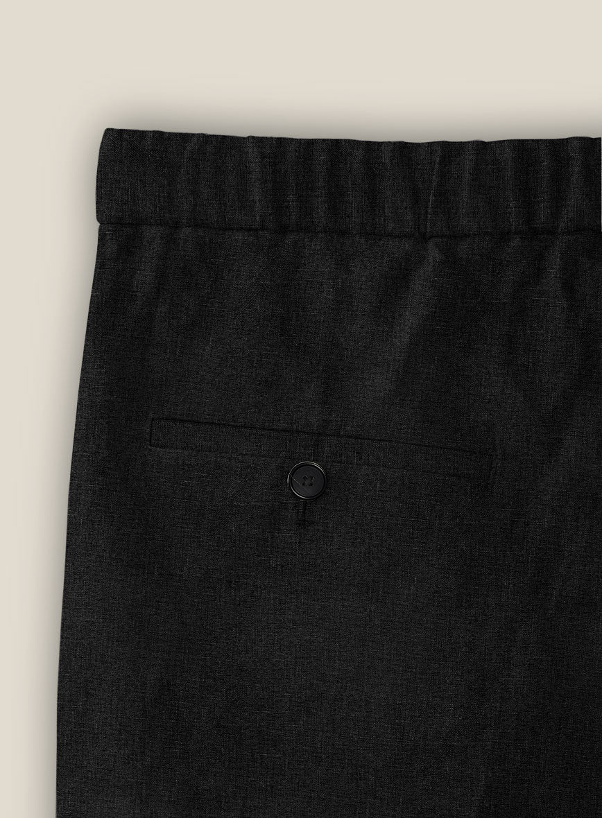 Black Linen Shorts - StudioSuits