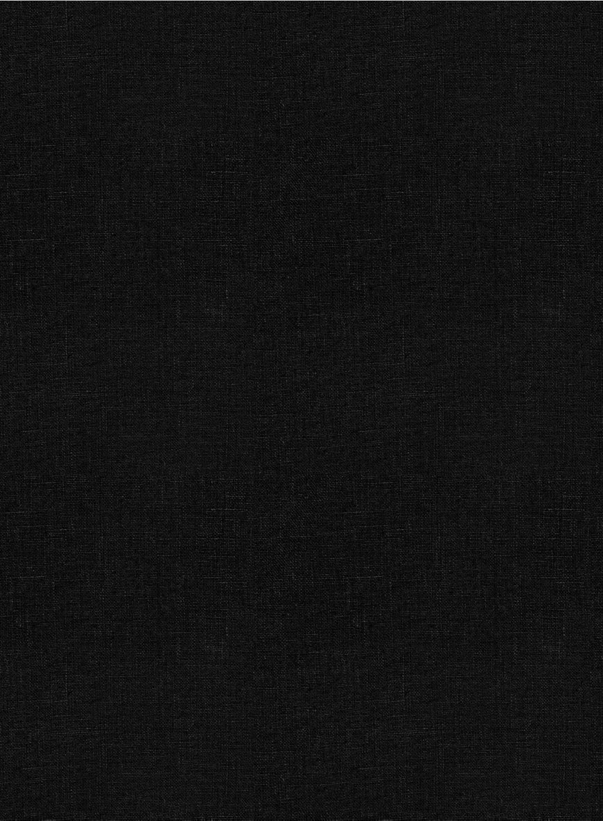Black Linen Zipper Jacket - StudioSuits