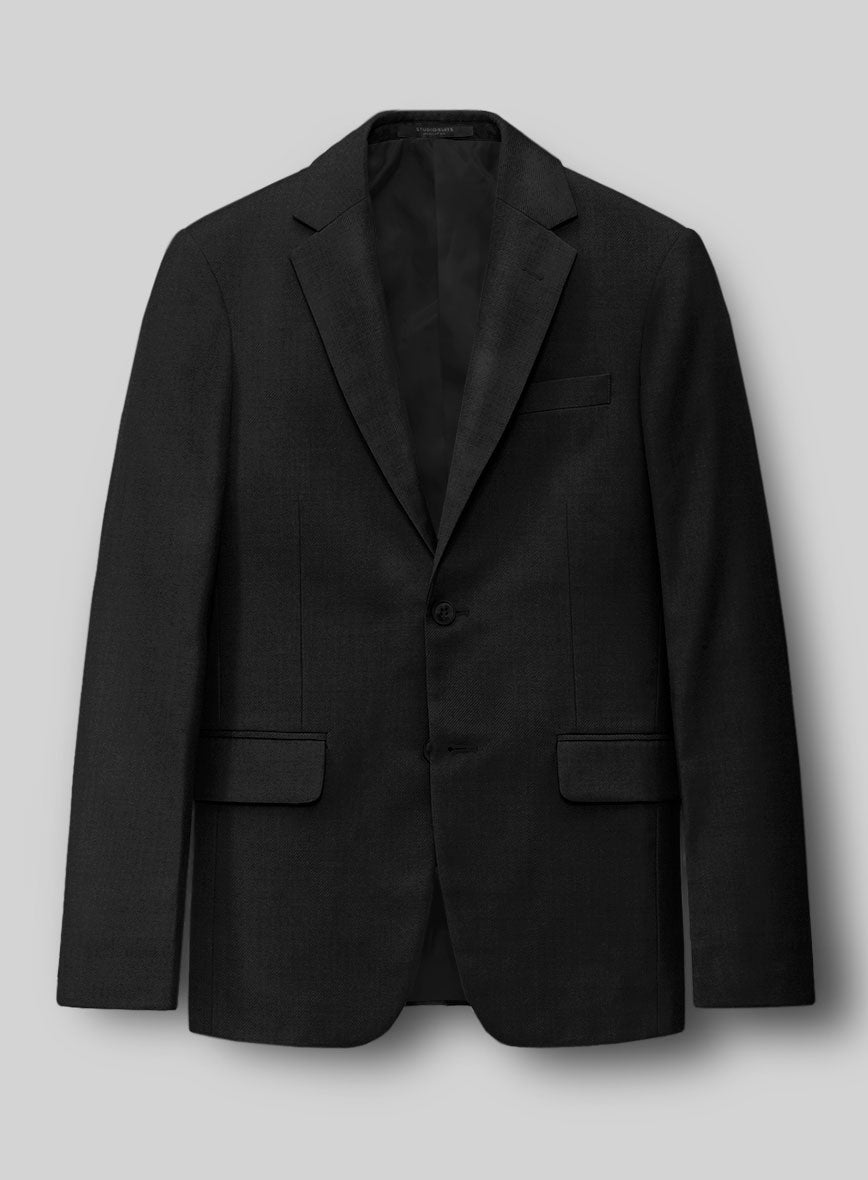 Black Merino Wool Jacket - StudioSuits
