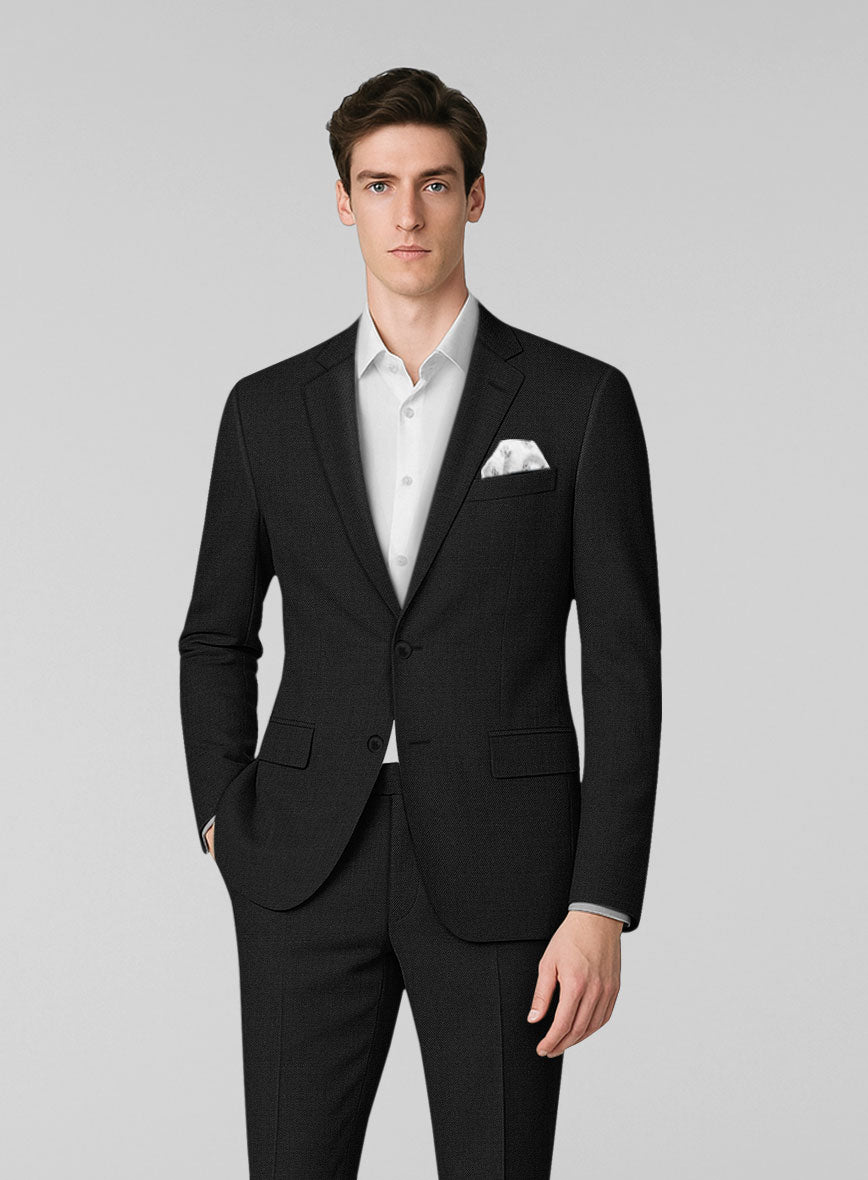 Black Merino Wool Jacket - StudioSuits