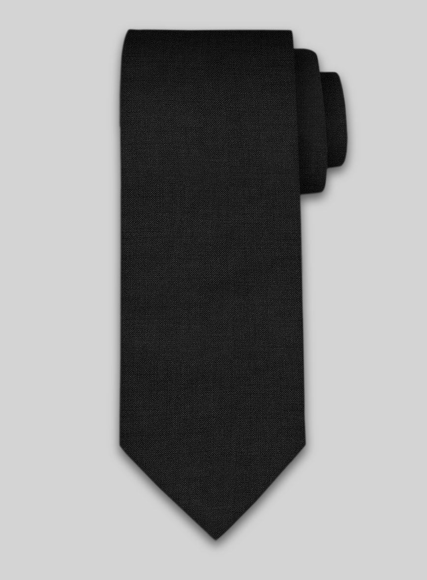 Black Merino Wool Tie - StudioSuits