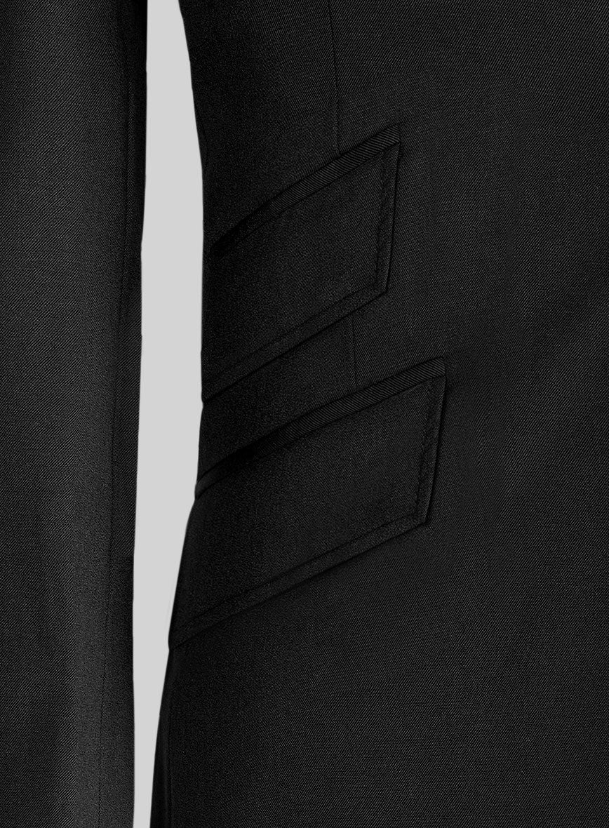 Black Merino Wool Manhattan Style Sports Coat - StudioSuits