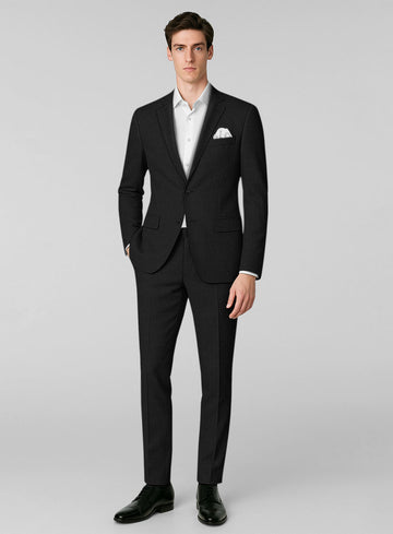 Black Merino Wool Suit - StudioSuits