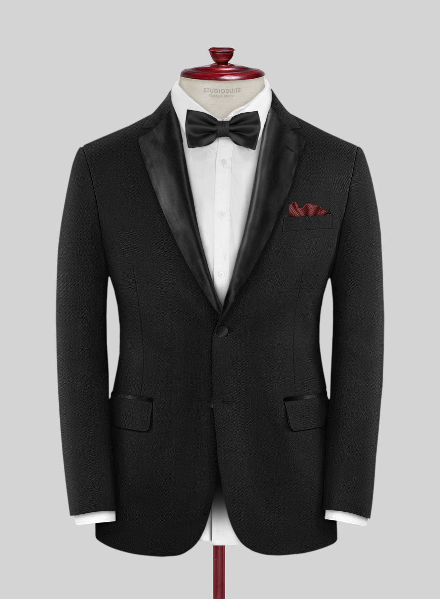 Black Merino Wool Tuxedo Jacket – StudioSuits