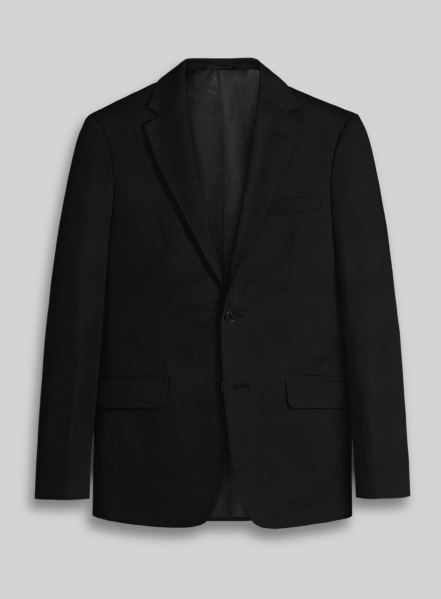 Black Napoli Stretch Light Weight Cotton Suit - StudioSuits