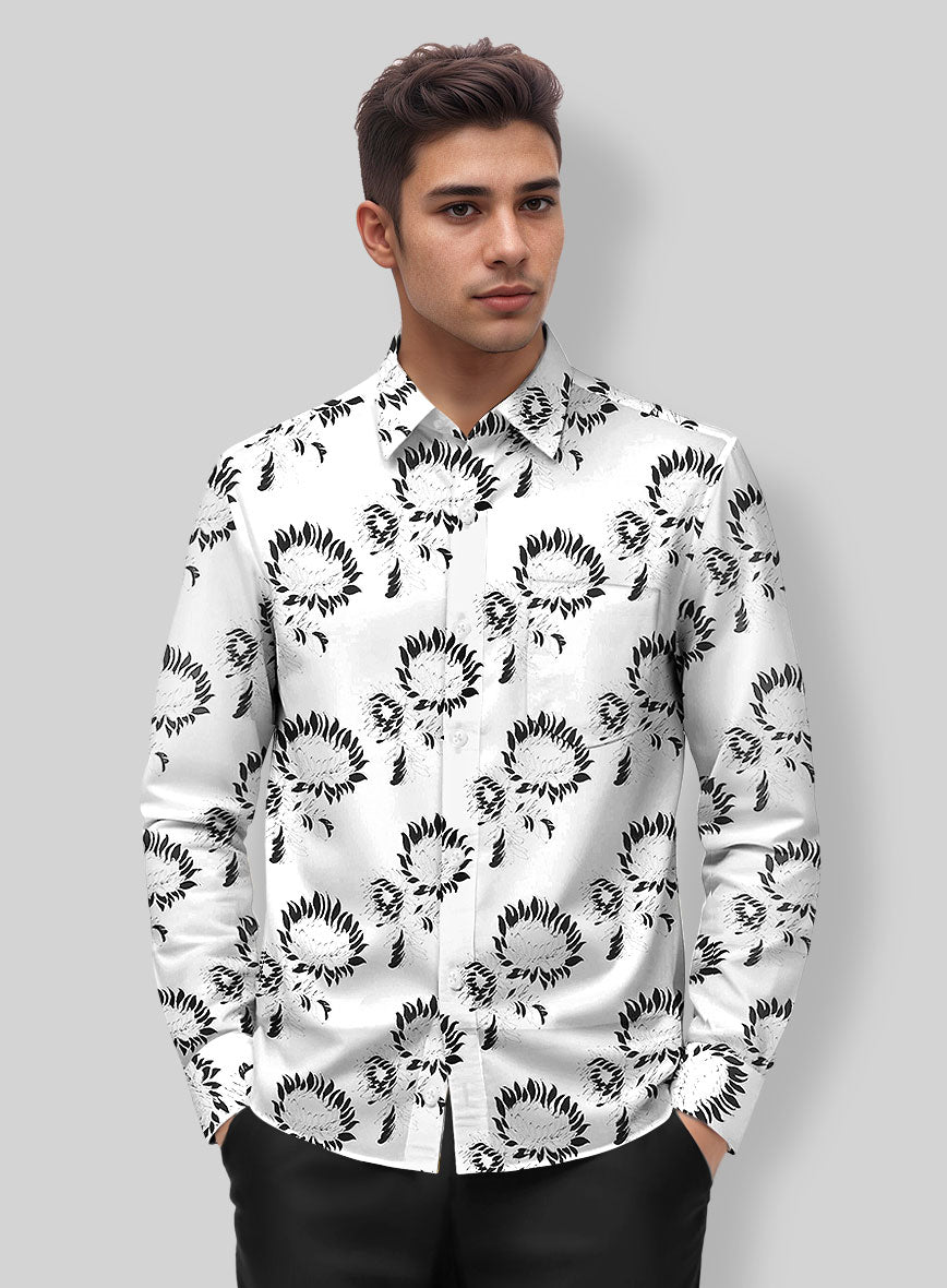 Black Petal Cotton Shirt - StudioSuits