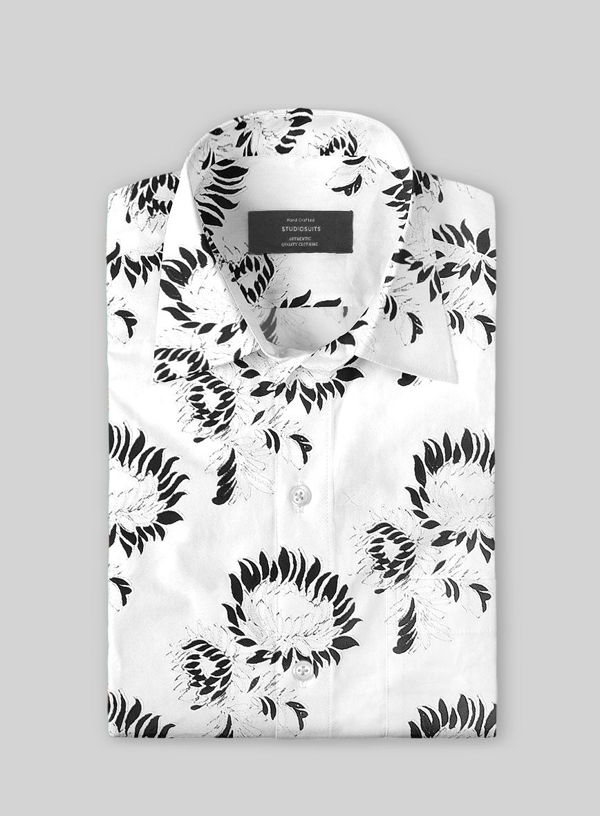 Black Petal Cotton Shirt - StudioSuits