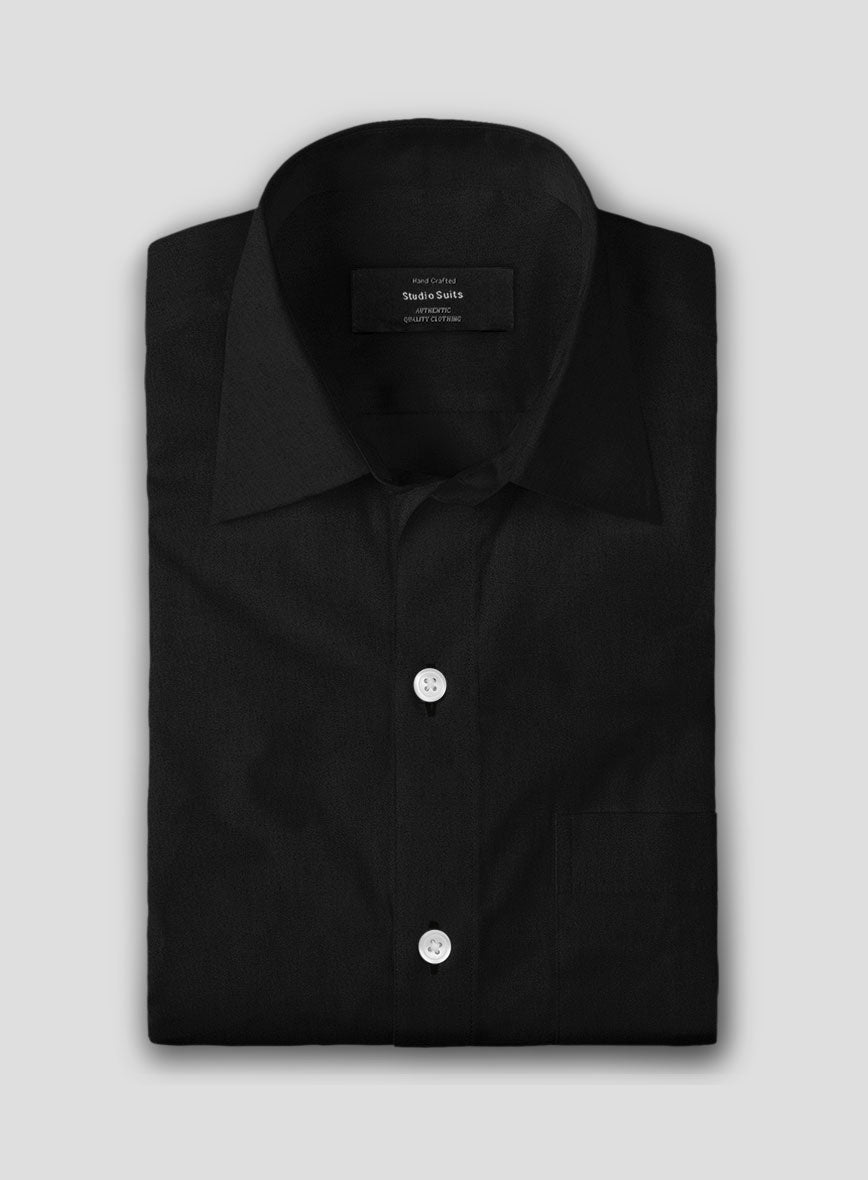 Black Poplene Shirt - StudioSuits