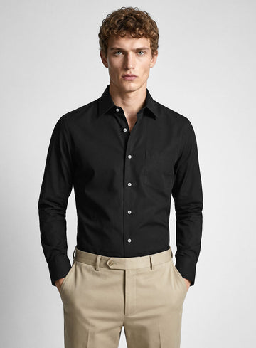 Black Poplene Shirt - StudioSuits