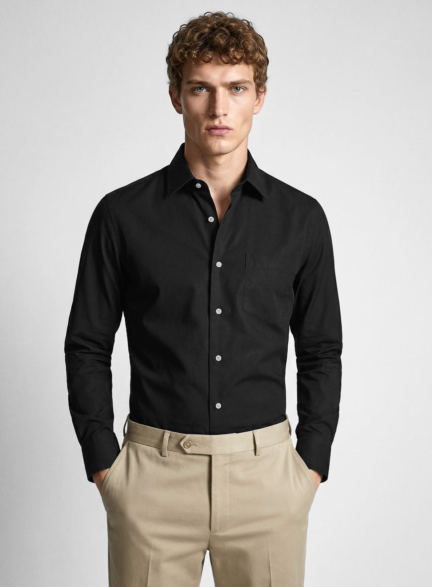 Black Poplene Shirt - StudioSuits