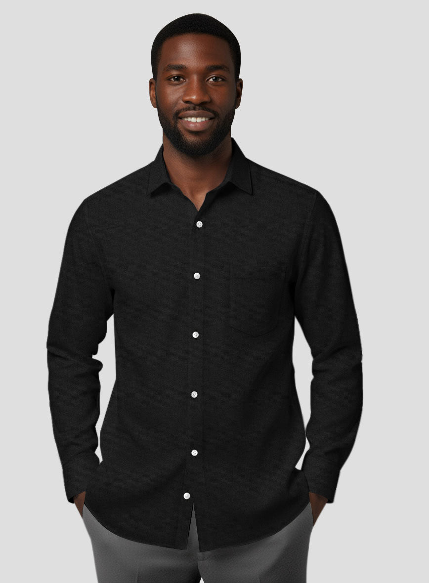Black Poplene Shirt - StudioSuits