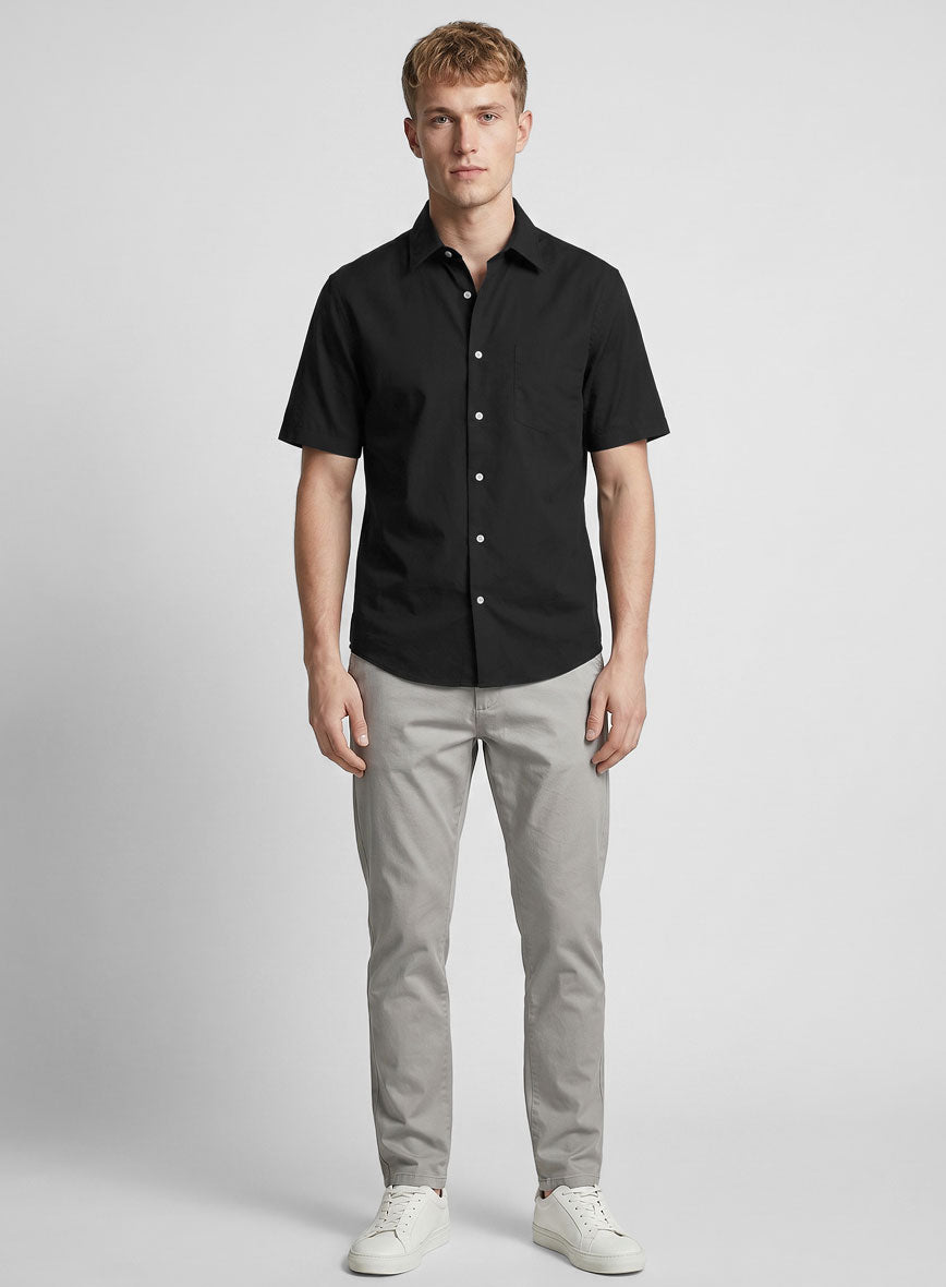 Black Poplene Shirt - StudioSuits