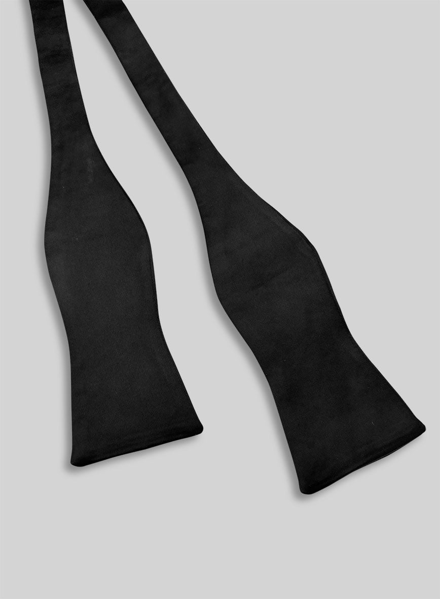 Black Satin Bow Tie (Self-Tied) - StudioSuits