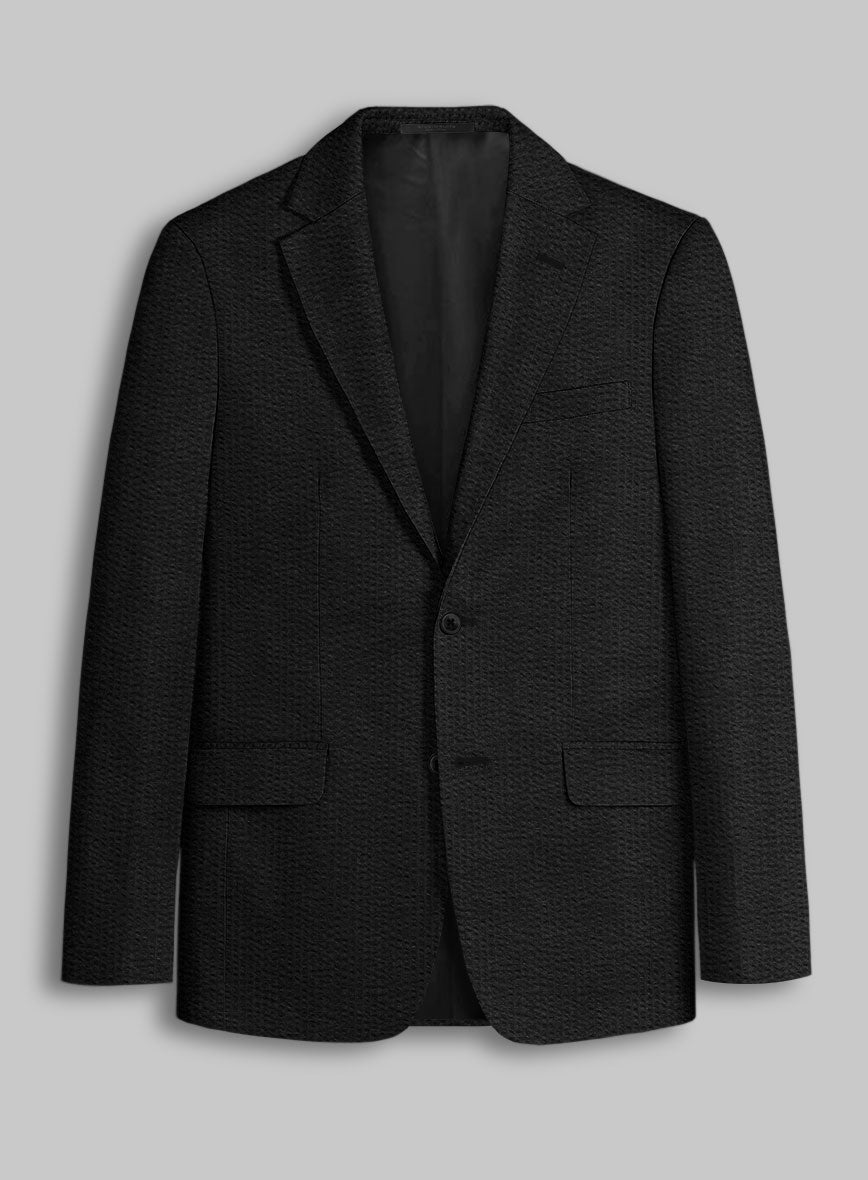 Black Seersucker Jacket - StudioSuits