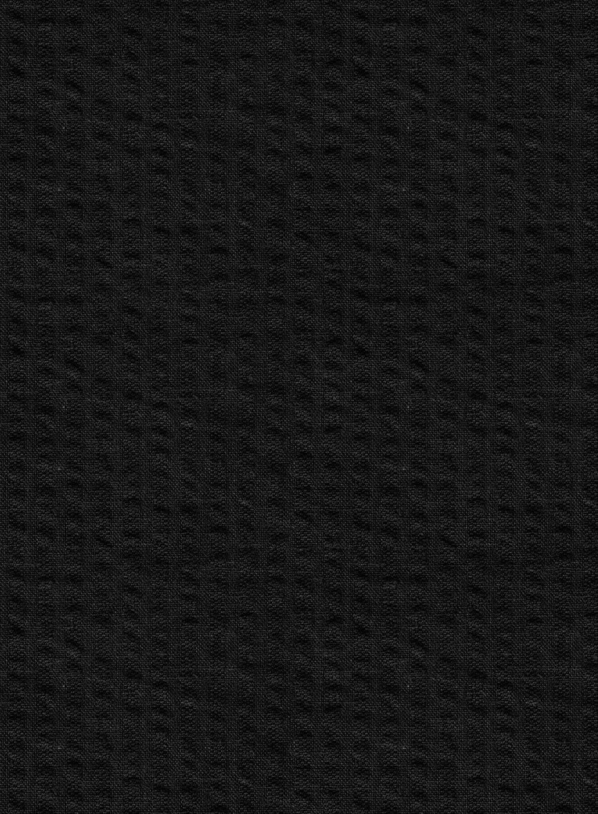 Black Seersucker Pants - StudioSuits