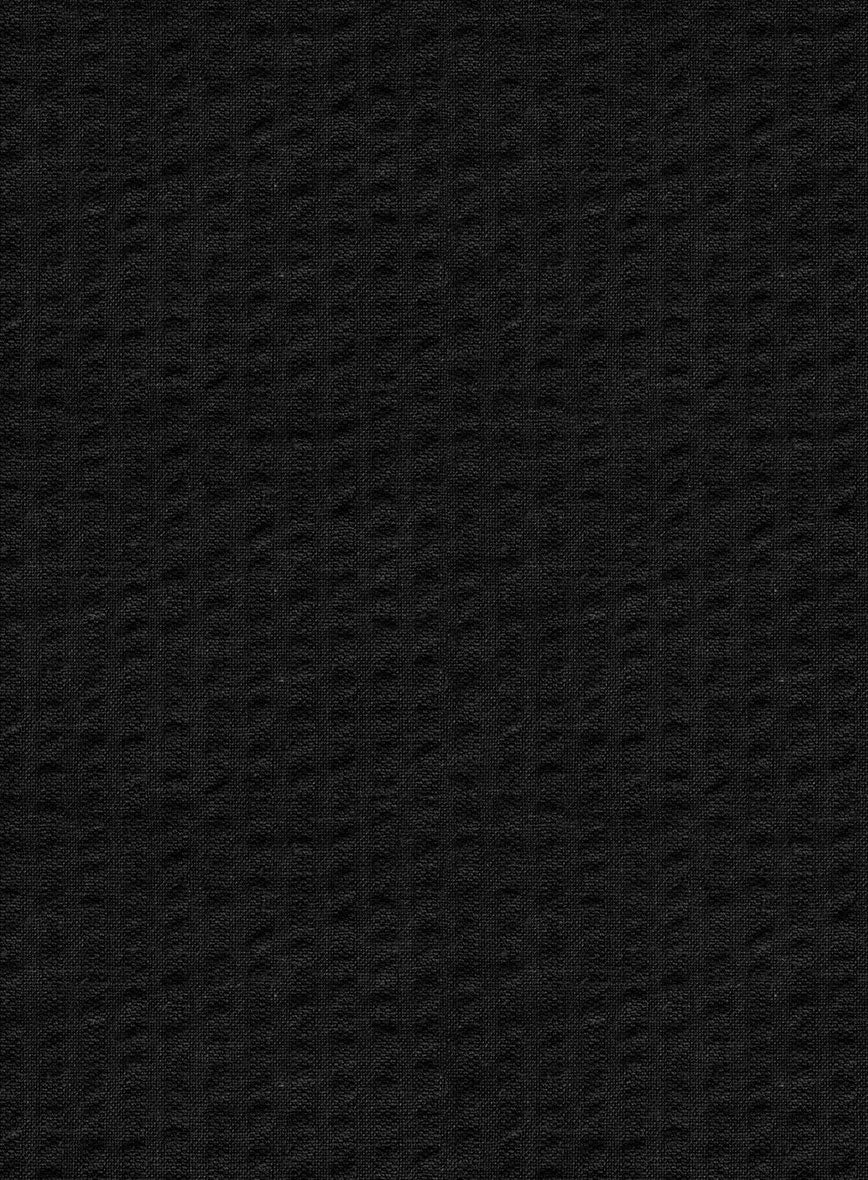 Black Seersucker Shorts - StudioSuits