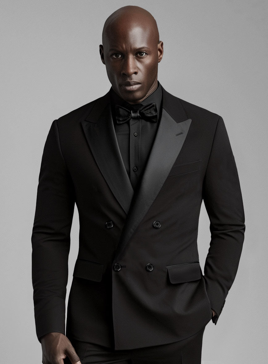 Men's Black Smoking Double Breasted Jacket by StudioSuits
