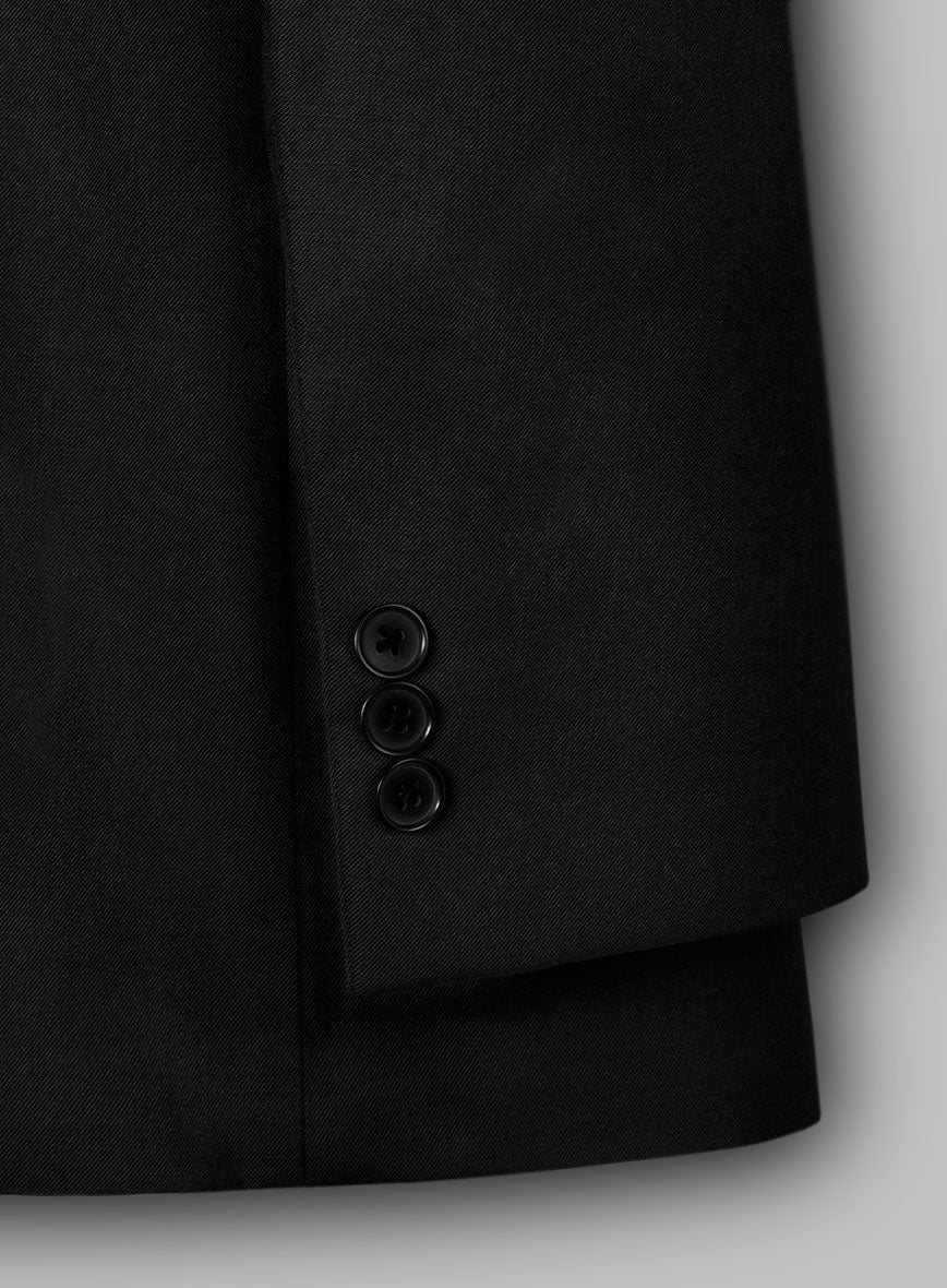 Black Smoking Double Breasted Jacket - StudioSuits