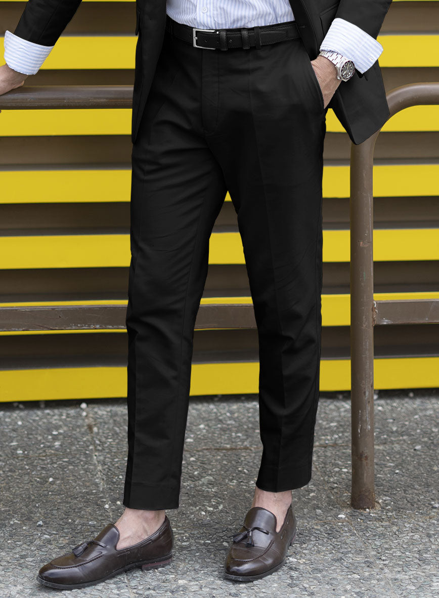 Black Stretch Chino Pants - StudioSuits