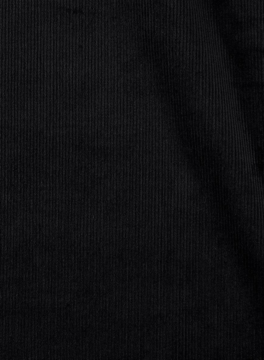 Black Stretch Pin Corduroy Pants - StudioSuits