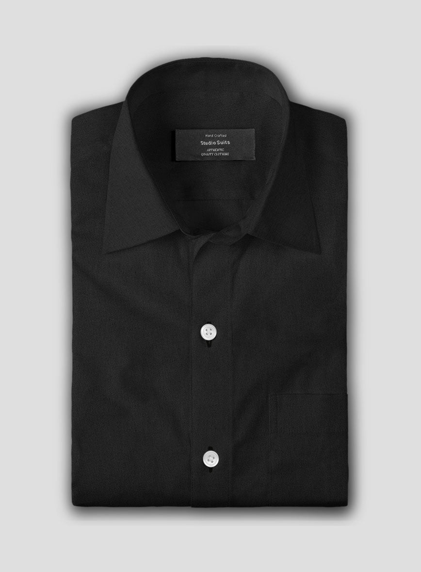 Black Stretch Poplene Shirt - StudioSuits