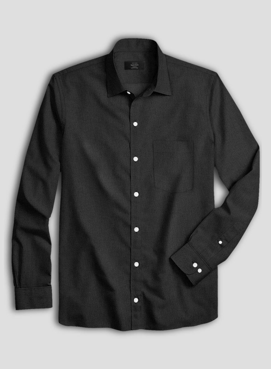 Black Stretch Poplene Shirt - StudioSuits