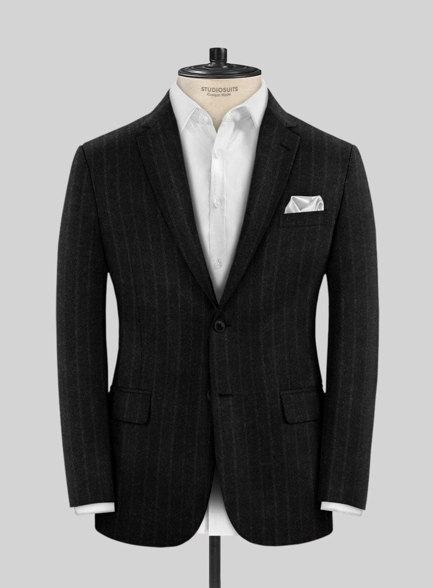 Black Stripe Cashmere Jacket - StudioSuits