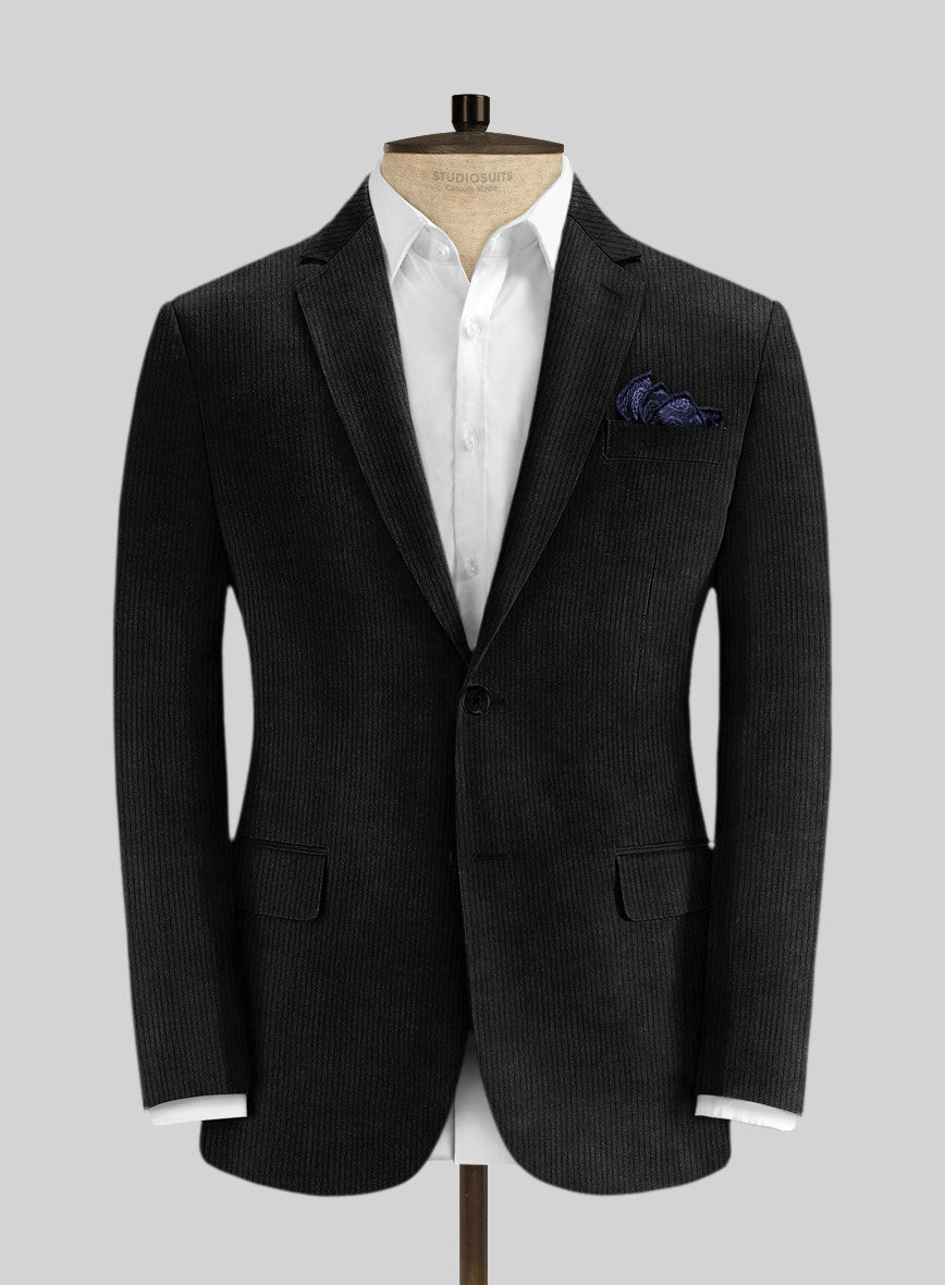 Black Thick Corduroy Suit - StudioSuits