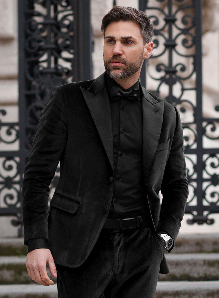 Black Velvet Tuxedo Jacket - StudioSuits
